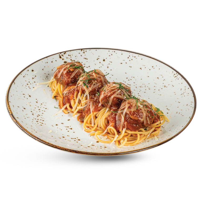 Arabiata Meat Balls On Pasta